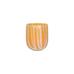 Pomax Photophores / T-lights-CANNES - vase/photophore - verre - DIA 9 x H 11 cm - jaune