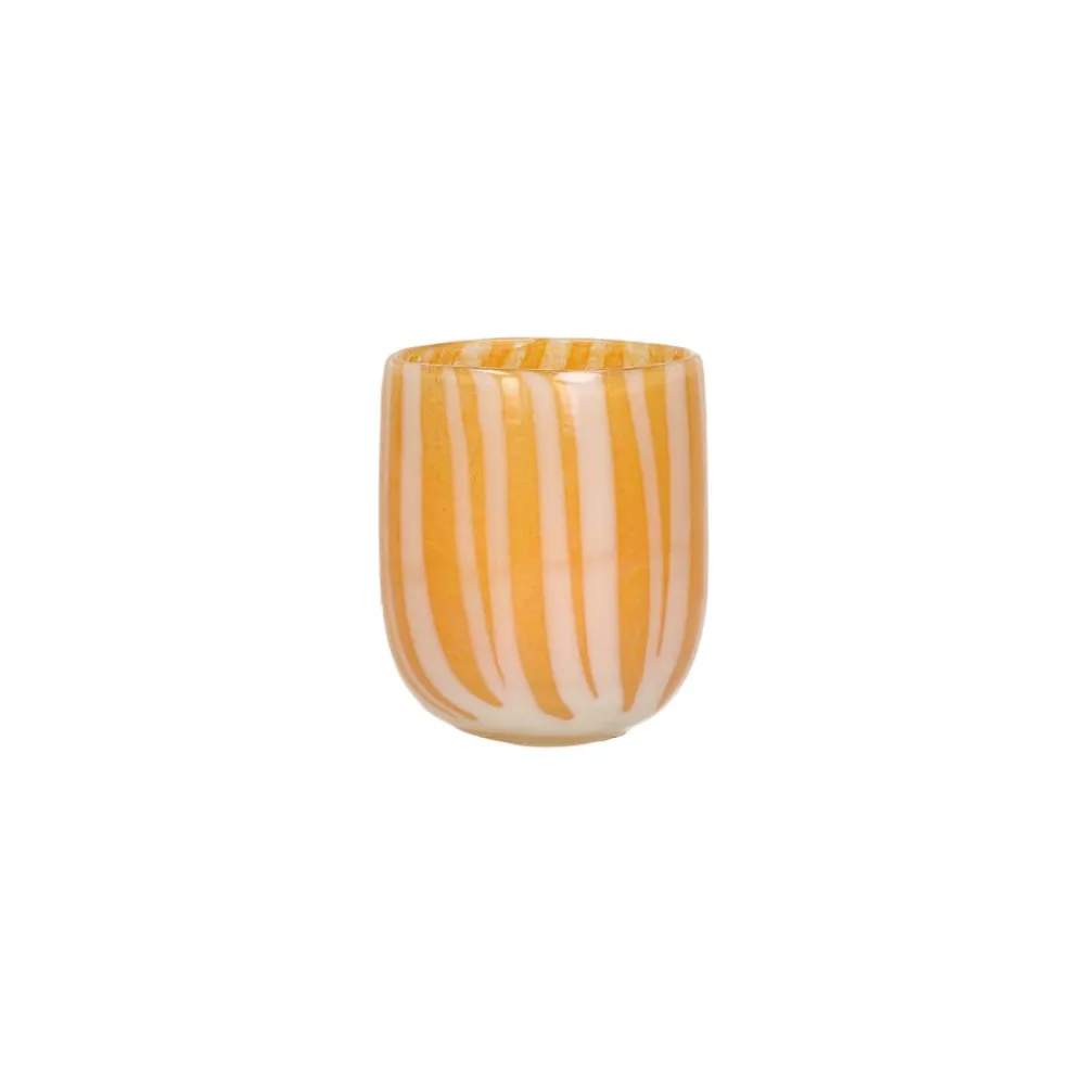 Pomax Photophores / T-lights-CANNES - vase/photophore - verre - DIA 9 x H 11 cm - jaune