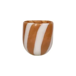 Pomax Photophores / T-lights-CANNES - vase/photophore - verre - DIA 13 x H 14,5 cm - ambre