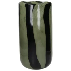 Pomax Photophores / T-lights-CANNES - vase/photophore - verre - DIA 19 x H 37 cm - kaki