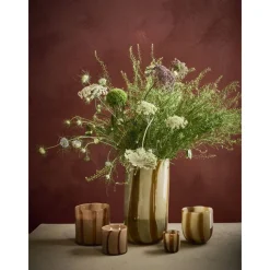 Pomax Photophores / T-lights-CANNES - vase/photophore - verre - DIA 13 x H 14,5 cm - ambre