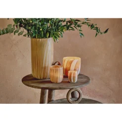 Pomax Photophores / T-lights-CANNES - vase/photophore - verre - DIA 7 x H 8 cm - jaune