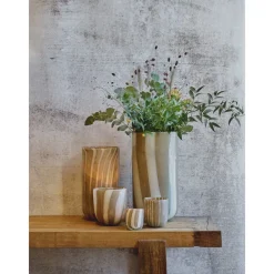 Pomax Photophores / T-lights-CANNES - vase/photophore - verre - DIA 7 x H 8 cm - gris