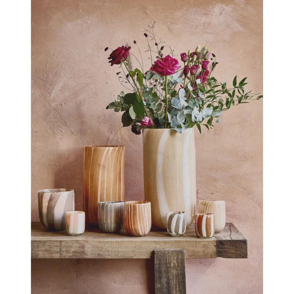 Pomax Photophores / T-lights-CANNES - vase/photophore - verre - DIA 16 x H 30 cm - ambre