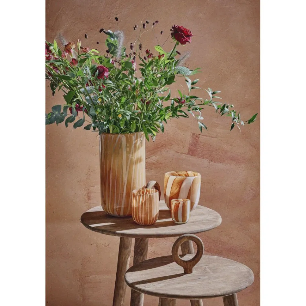 Pomax Photophores / T-lights-CANNES - vase/photophore - verre - DIA 16 x H 30 cm - ambre
