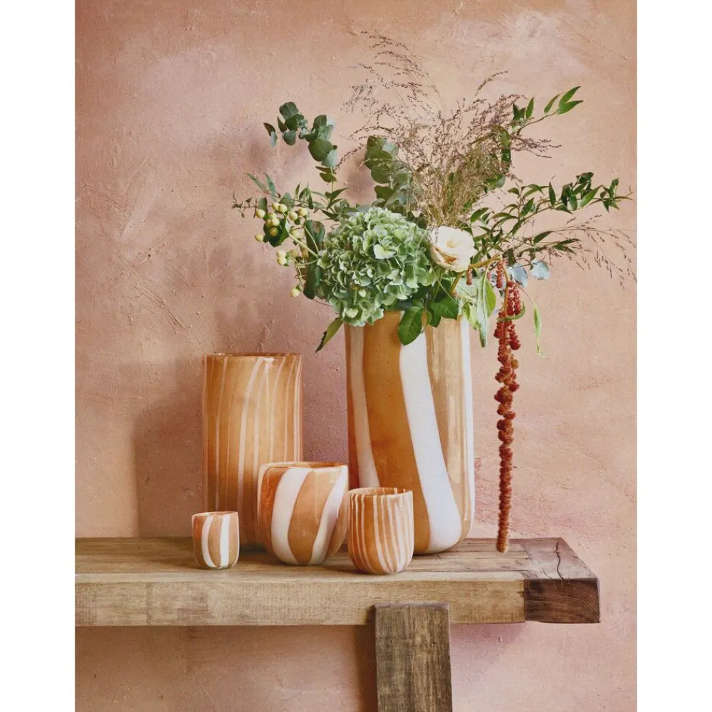 Pomax Photophores / T-lights-CANNES - vase/photophore - verre - DIA 19 x H 37 cm - ambre