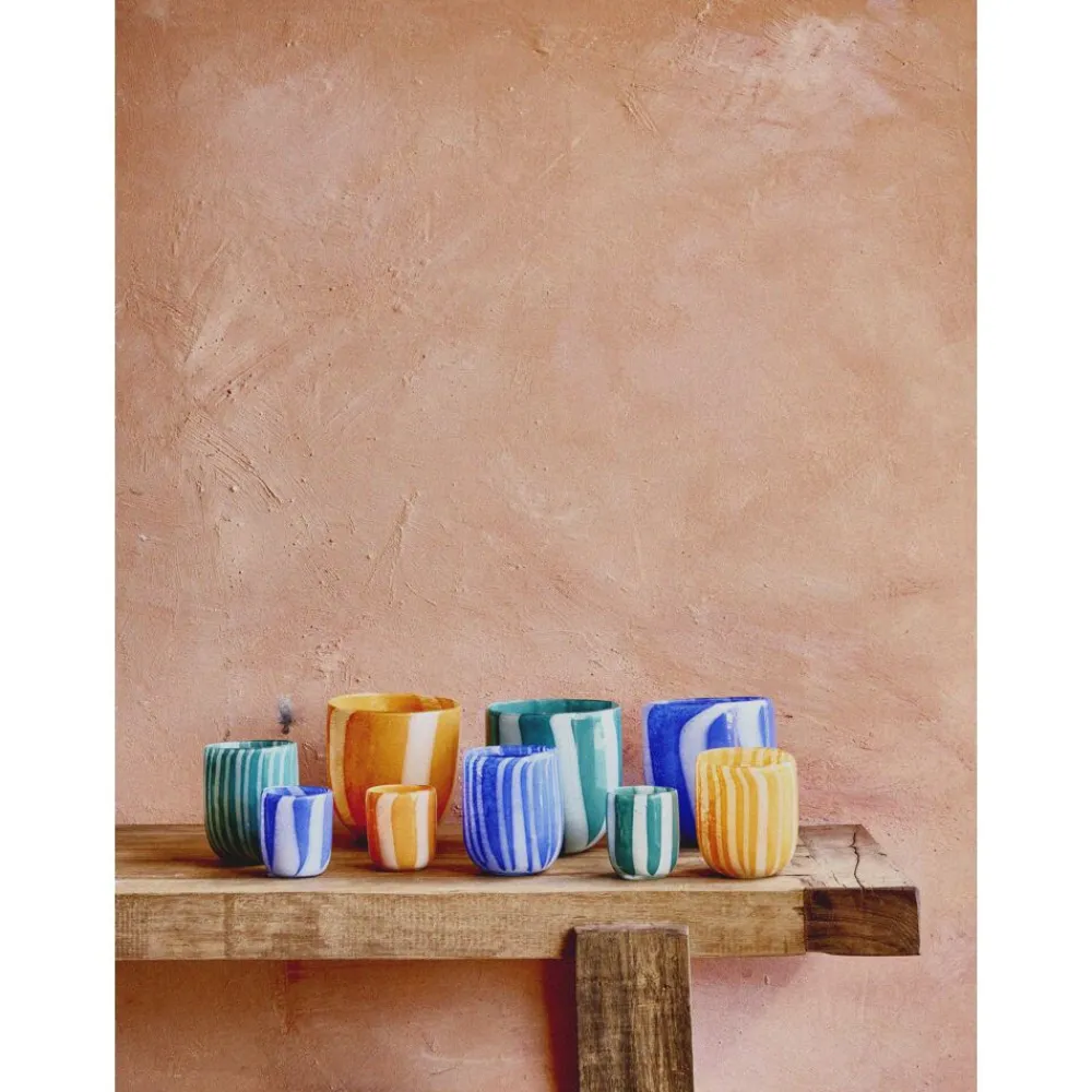 Pomax Photophores / T-lights-CANNES - vase/photophore - verre - DIA 9 x H 11 cm - aqua