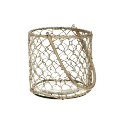 Pomax Lanternes-CANTALOUPE - lanterne - verre / bambou - DIA 22 x H 20 cm - naturel