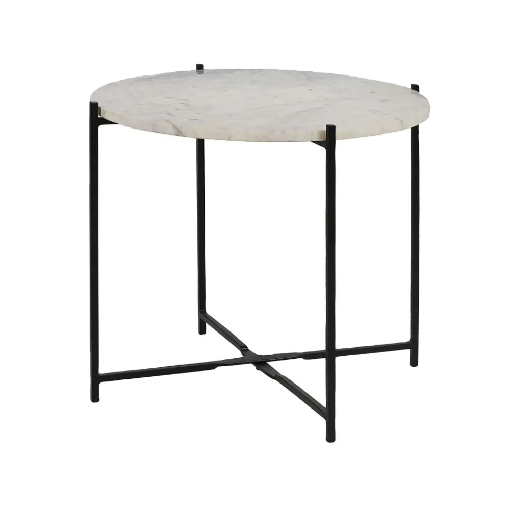 Pomax Concepts Modulaires-CARRARA - dessus de table - marbre - DIA 55 x H 1,5 cm - blanc