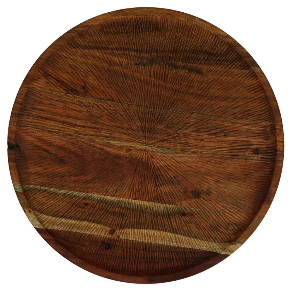 Pomax Plateaux-CARVY - plateau - bois d'acacia - DIA 56 x H 2,5 cm - rouille