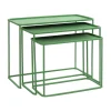 Pomax Tables Basses | Tables-CENTURY - set/3 tables basses/d'appoint - métal - L 44/50/56 x W 23/27/31 x H 35/41/45 cm - vert