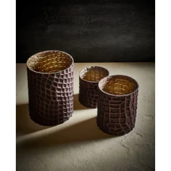 Pomax Photophores / T-lights-CHOCOLAT - photophore - verre - DIA 8 x H 9 cm - chocolat