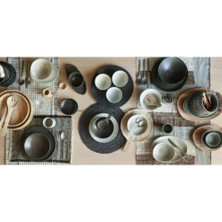 Pomax Saladiers / Plats À Servir-CHROM - bol à soupe - grès - DIA 20 x H 6,5 cm - noir