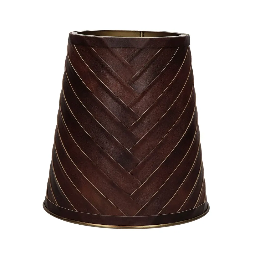 Pomax Lampadaires-CINETTE - lampadaire - métal / cuir - DIA 25 x H 155 cm - chocolat