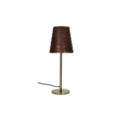 Pomax Lampes De Table-CINETTE - lampe de table - métal / cuir - DIA 19 x H 51 cm - chocolat