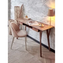 Pomax Lampes De Table-CINETTE - lampe de table - métal / cuir - DIA 19 x H 51 cm - latté