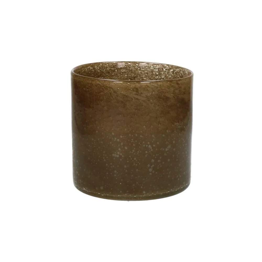 Pomax Photophores / T-lights-CITRIEN - photophore - verre - DIA 15 x H 15 cm - kaki