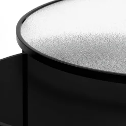 Pomax Tables Basses | Tables-CLAUDIA - set/2 tables basses - métal / verre - DIA 60/80 x H 30/35 cm - noir