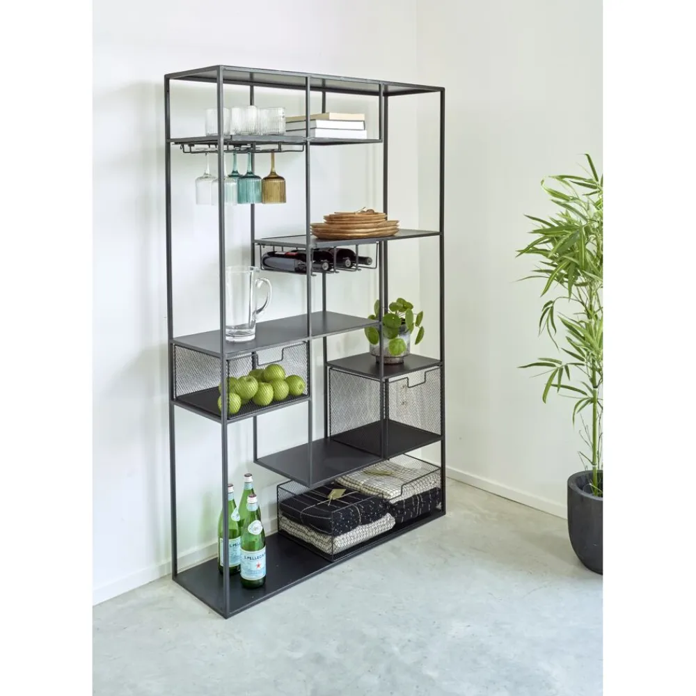 Pomax Concepts Modulaires-CLIX - porte-bouteilles - fer - L 30 x W 30 x H 12 cm - noir
