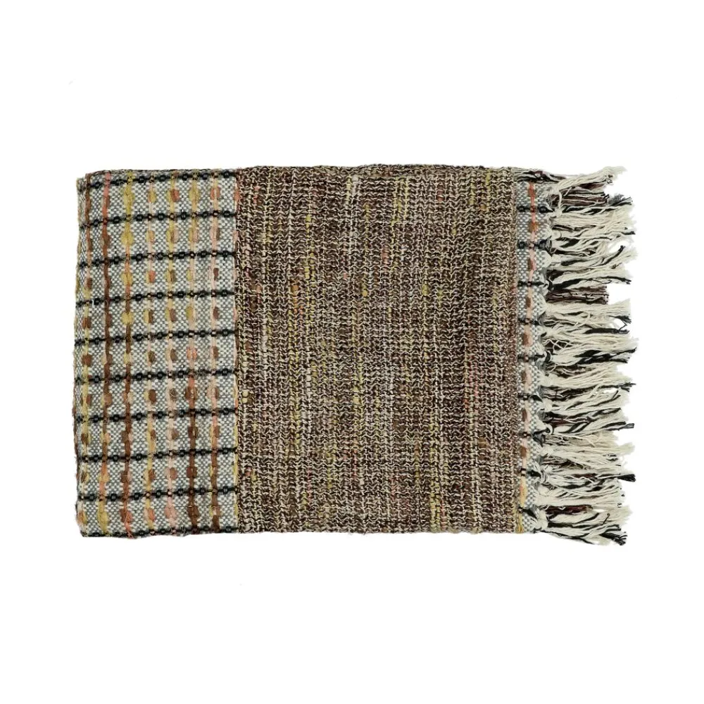 Pomax Plaids-COELHO - plaid - coton - L 170 x W 130 cm - mix de couleurs