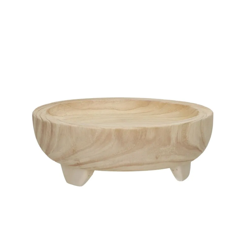 Pomax Bols & Paniers-COMM - plateau - bois de paulownia - DIA 28 x H 10 cm - naturel