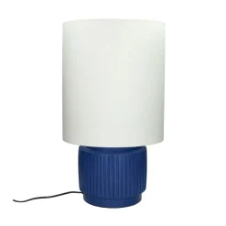 Pomax Lampes De Table-CORDOBA - lampe de table - terracotta / lin - DIA 32,5 x H 56,5 cm - bleu