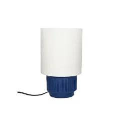 Pomax Lampes De Table-CORDOBA - lampe de table - terracotta / lin - DIA 18 x H 31 cm - bleu