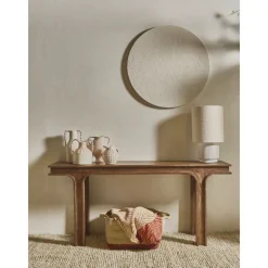 Pomax Lampes De Table-CORDOBA - lampe de table - terracotta / tissu - DIA 18 x H 31 cm - blanc