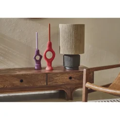 Pomax Lampes De Table-CORDOBA - lampe de table - terracotta / jute - DIA 32 x H 57 cm - noir