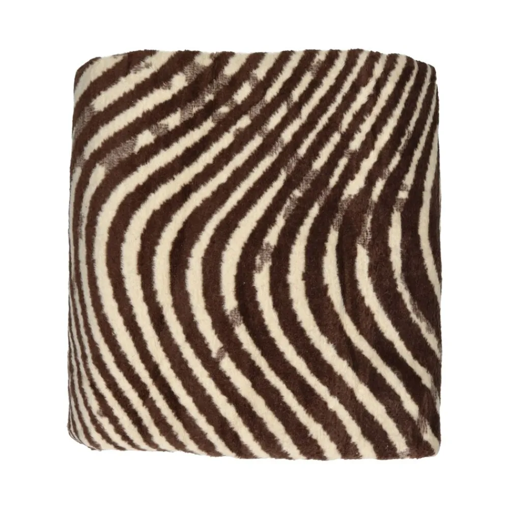 Pomax Plaids-CORFINO - couverture - coton / acrylique - L 200 x W 150 cm - brun