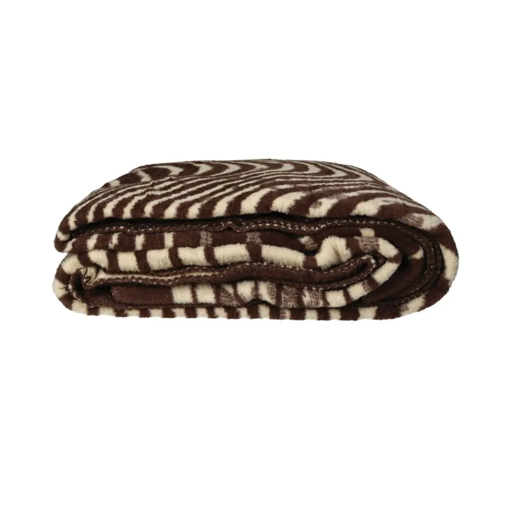 Pomax Plaids-CORFINO - couverture - coton / acrylique - L 200 x W 150 cm - brun