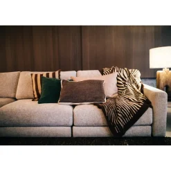 Pomax Plaids-CORFINO - couverture - coton / acrylique - L 200 x W 150 cm - brun