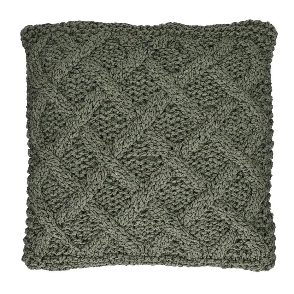 Pomax Coussins-CROISETTE - coussin - coton - L 45 x W 45 cm - kaki