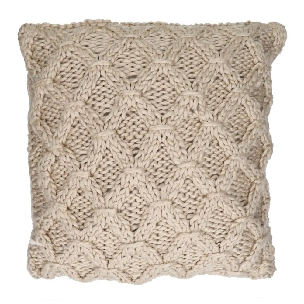 Pomax Coussins-CROISETTE - coussin - coton - L 45 x W 45 cm - écru