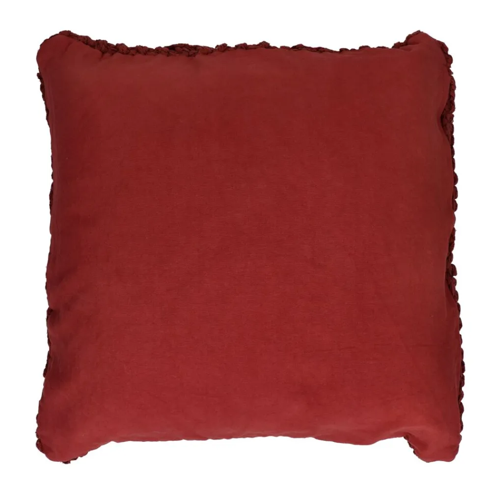 Pomax Coussins-CROISETTE - coussin - coton - L 45 x W 45 cm - rouille