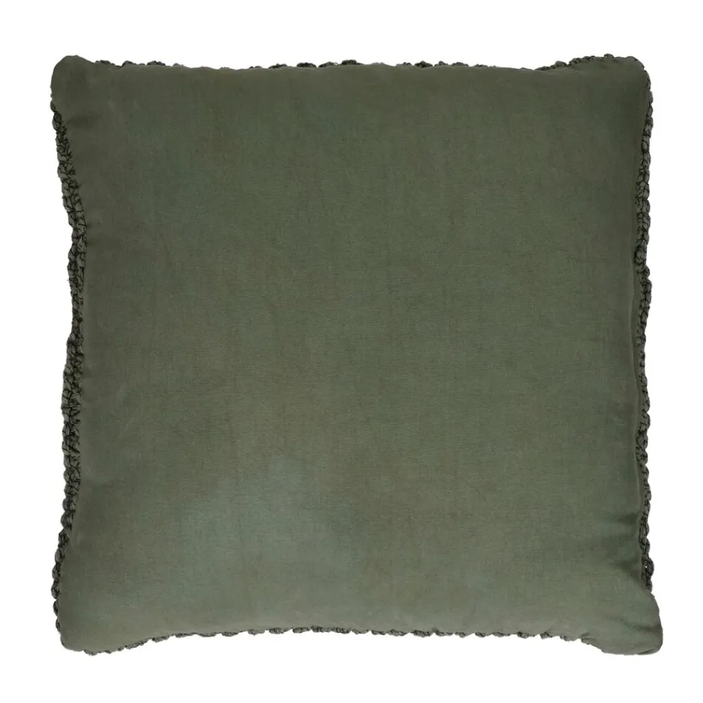 Pomax Coussins-CROISETTE - coussin - coton - L 45 x W 45 cm - kaki