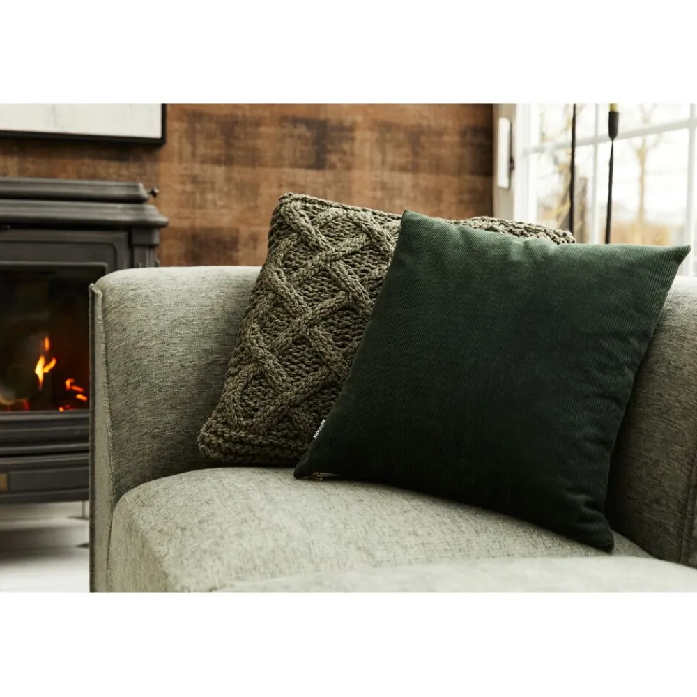 Pomax Coussins-CROISETTE - coussin - coton - L 45 x W 45 cm - kaki