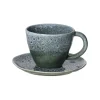 Pomax Vaisselle-DAKOTA - tasse à expresso & soucoupe - porcelaine - L 12 x W 11,8 x H 6,3 cm - gris