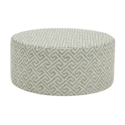 Pomax Poufs-DELILAH - pouf - polyester - DIA 80 x H 35 cm - bleu claire