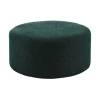 Pomax Poufs-DELILAH - pouf - polyester / bois - DIA 80 x H 35 cm - vert forêt