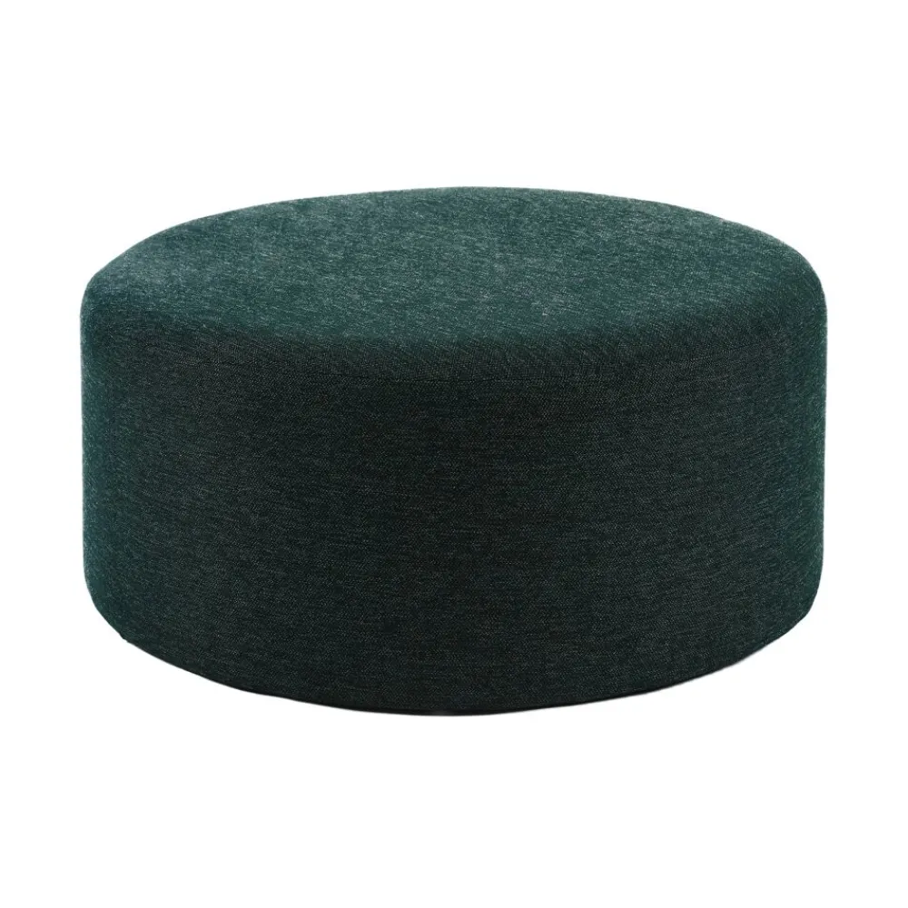 Pomax Poufs-DELILAH - pouf - polyester / bois - DIA 80 x H 35 cm - vert forêt