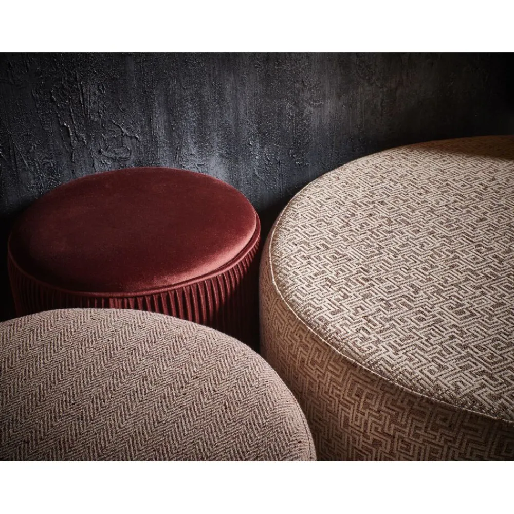 Pomax Poufs-DELILAH - pouf - polyester - DIA 55 x H 35 cm - rose clair
