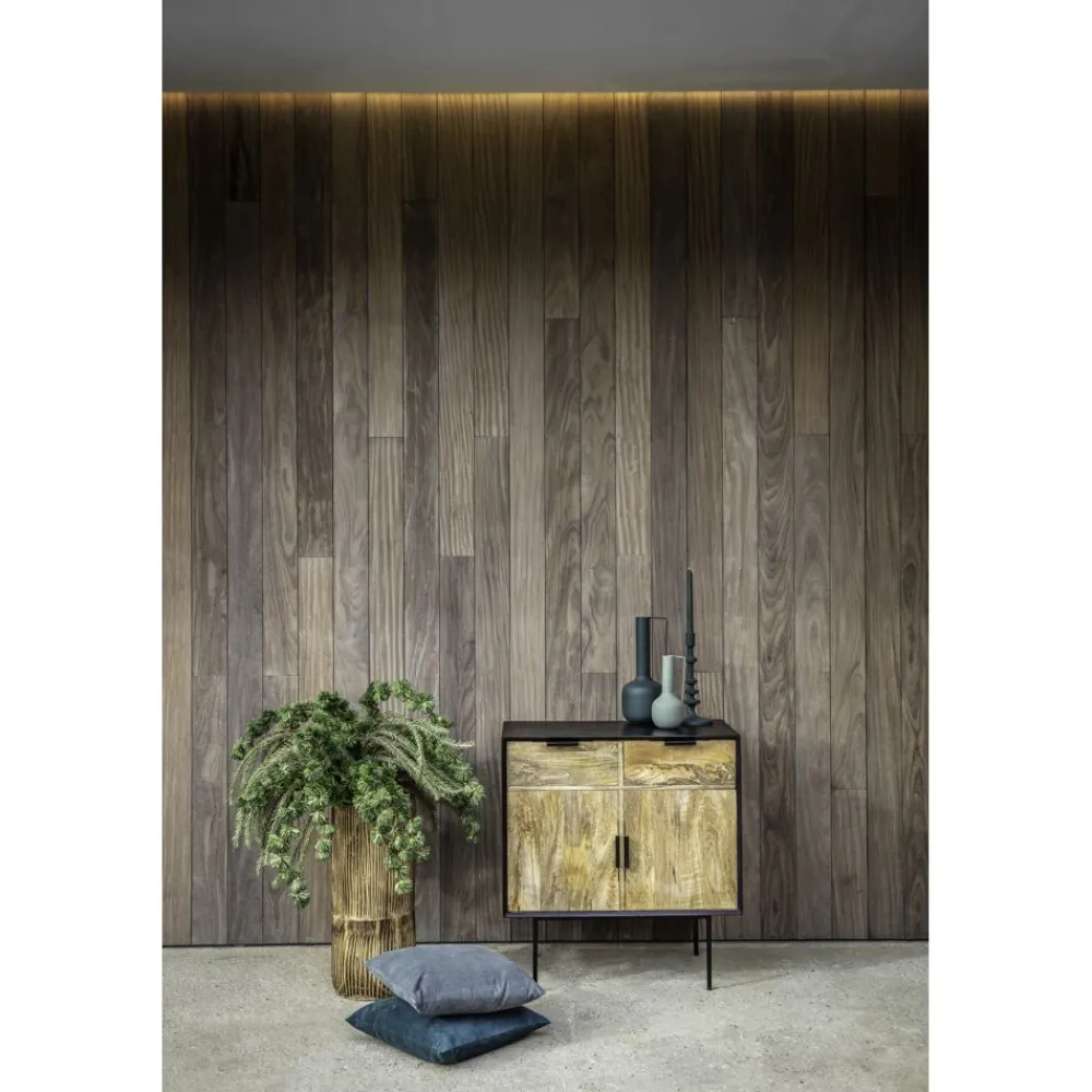 Pomax Armoires-DIEGO - armoire - bois de mangier - L 80 x W 40 x H 86 cm - naturel/noir