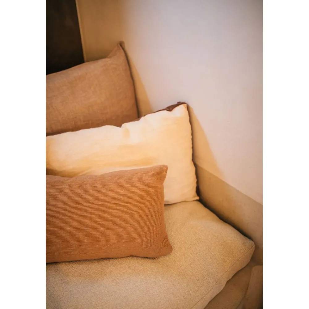 Pomax Coussins-DIMARO - coussin - lin / coton - L 50 x W 50 cm - sable