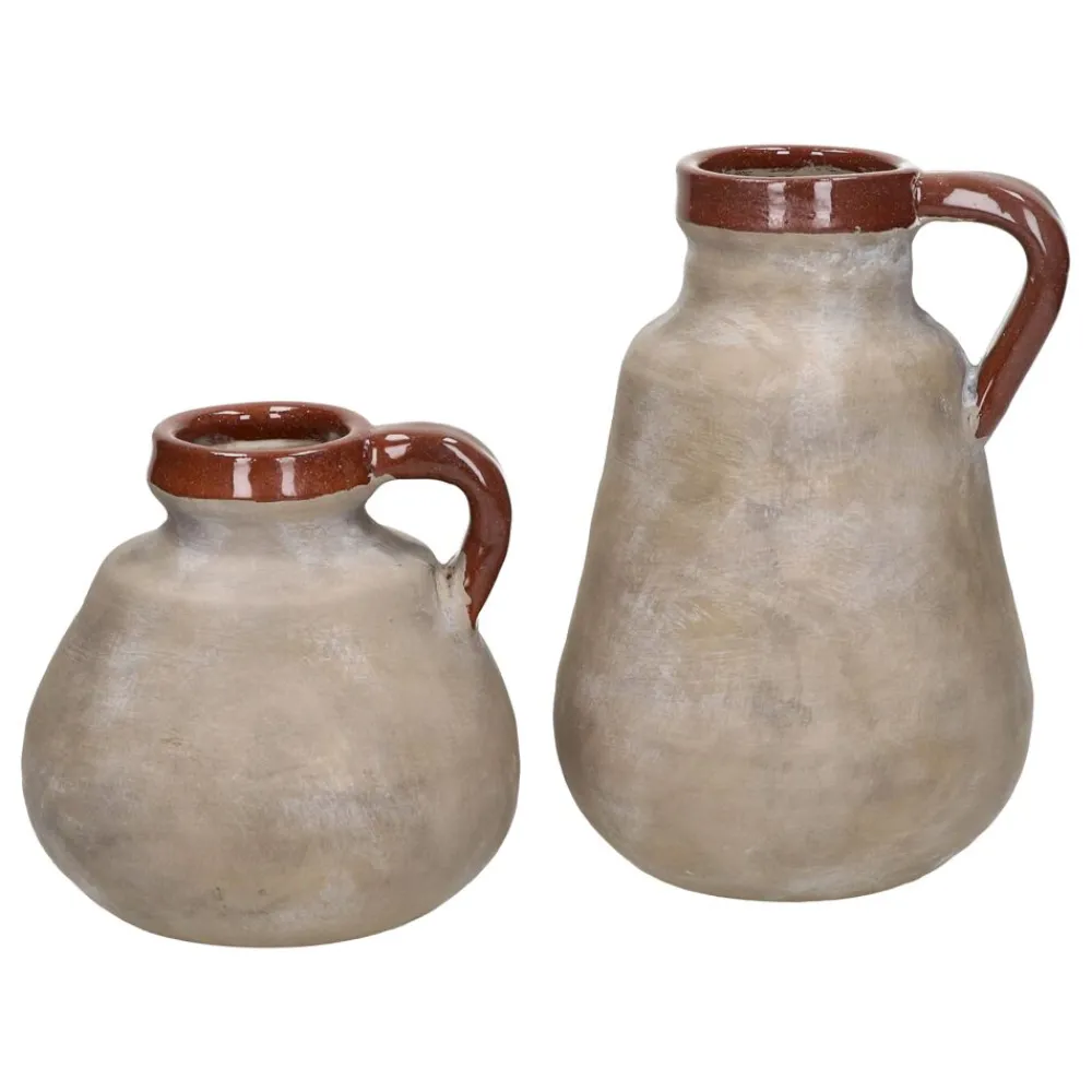 Pomax Vases-EARTH - vase - terracotta - DIA 14 x H 14 cm - chocolat