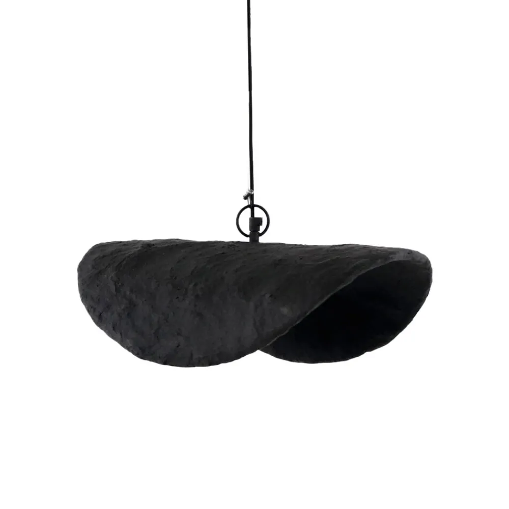 Pomax Suspensions-EIVISSA - suspension - papier mâché - L 45 x W 30 x H 14 cm - noir