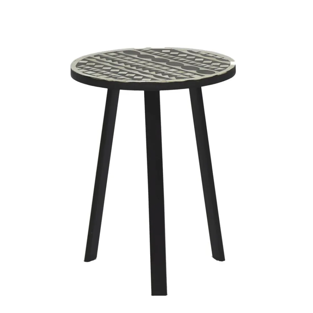 Pomax Tables Basses | Tables-ELFEN - table basse - métal / os - DIA 35 x H 47 cm