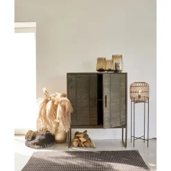 Pomax Photophores / T-lights-ELYZA - photophore/vase - verre - DIA 20 x H 30 cm - ambre