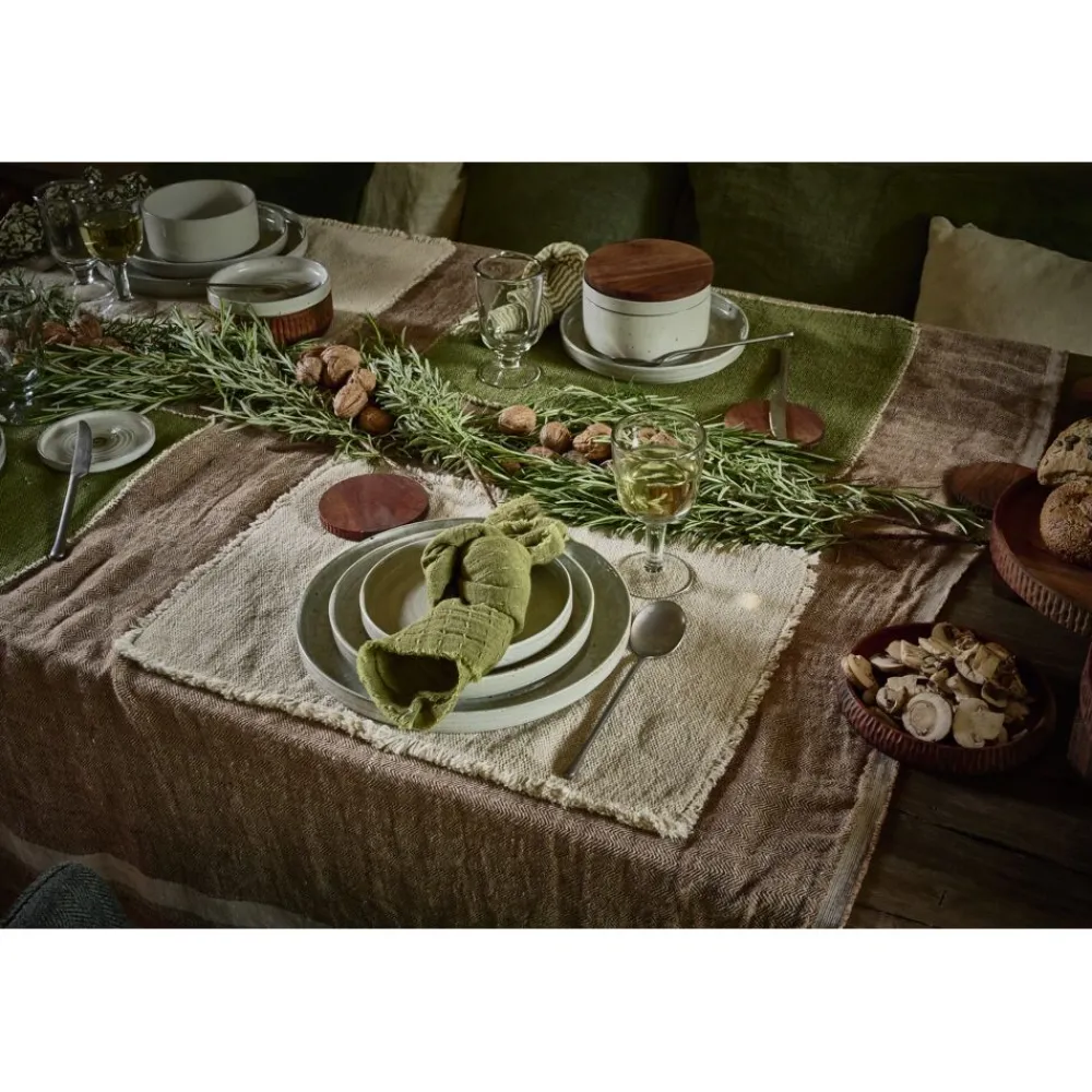 Pomax Vaisselle-EPICES - assiette plate - porcelaine - DIA 27 x H 2,6 cm - vert foncé