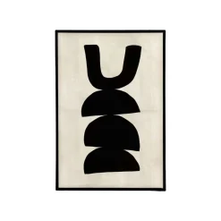 Pomax Tableau / Déco Murale-EQUILIBRO - toile avec cadre - canvas / bois - L 60 x W 4,3 x H 90 cm - noir